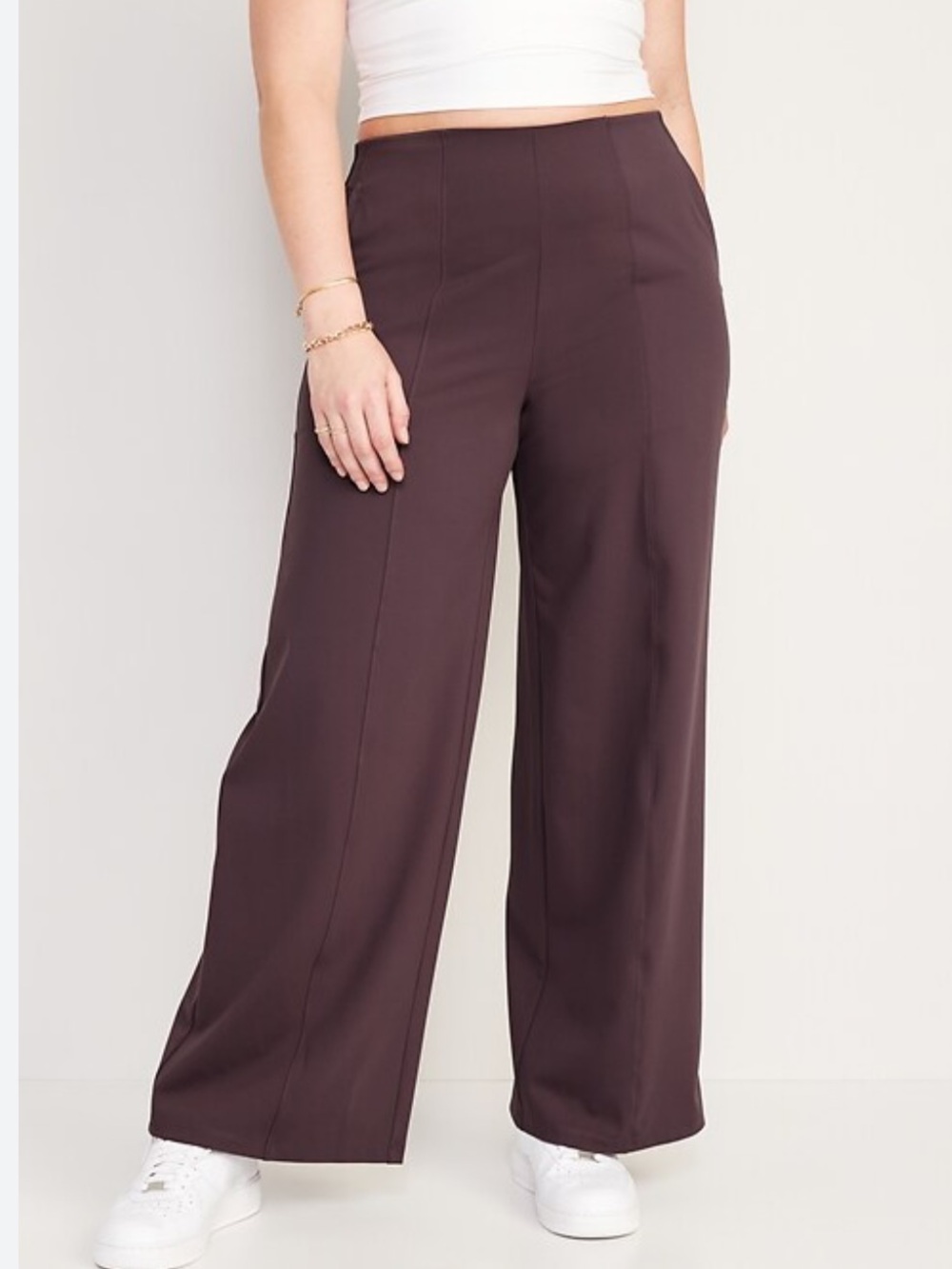 NWT OLD NAVY High Waisted Wide Leg Pull-On Pants in Deep Plum size XXL